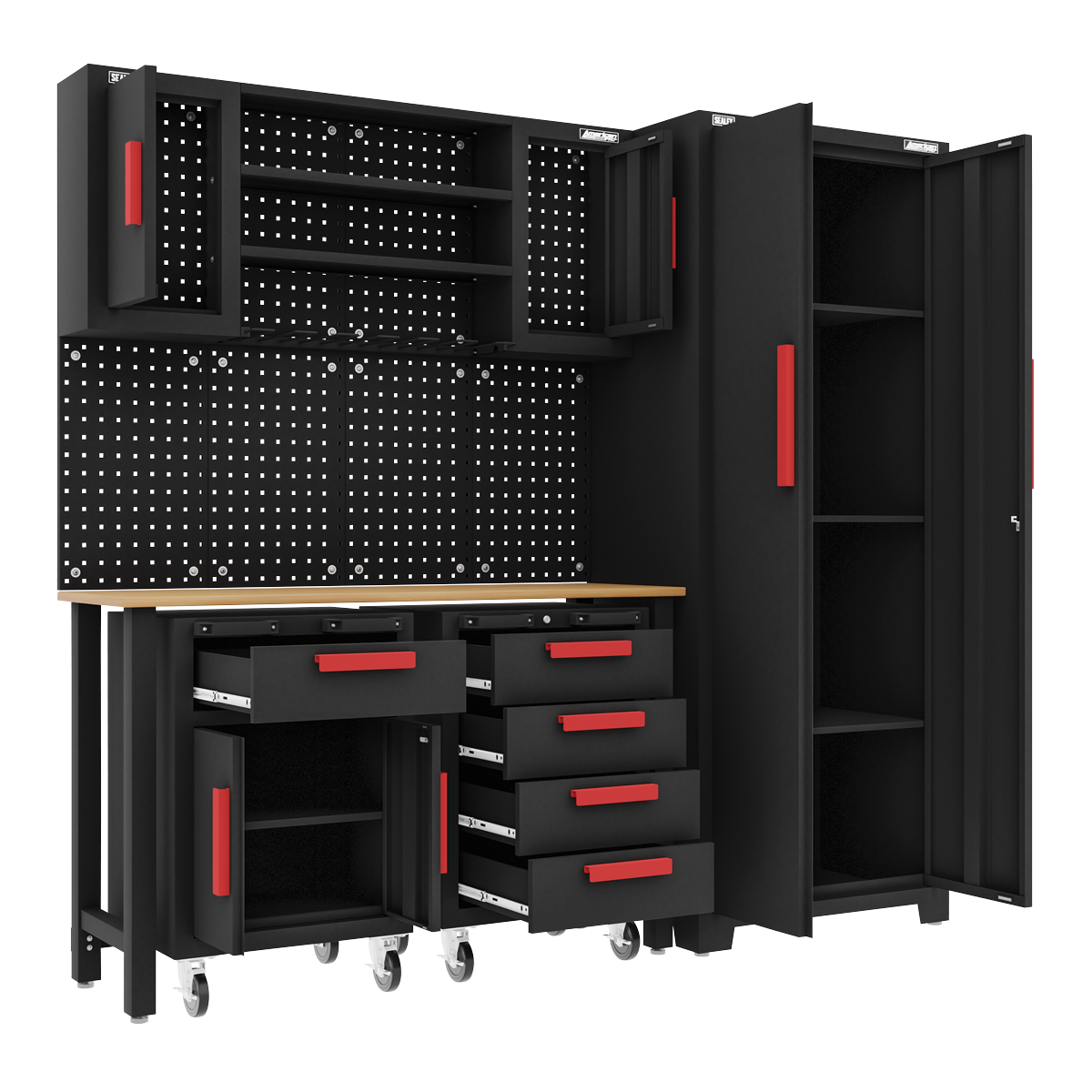 American Pro APMS12OP American PRO® Complete Garage Storage System with 2 Mobile Trolleys