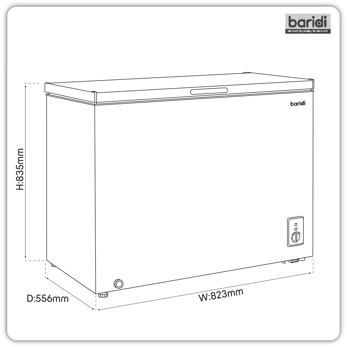 Baridi DH151 Baridi Freestanding Chest Freezer 199L Capacity - Black