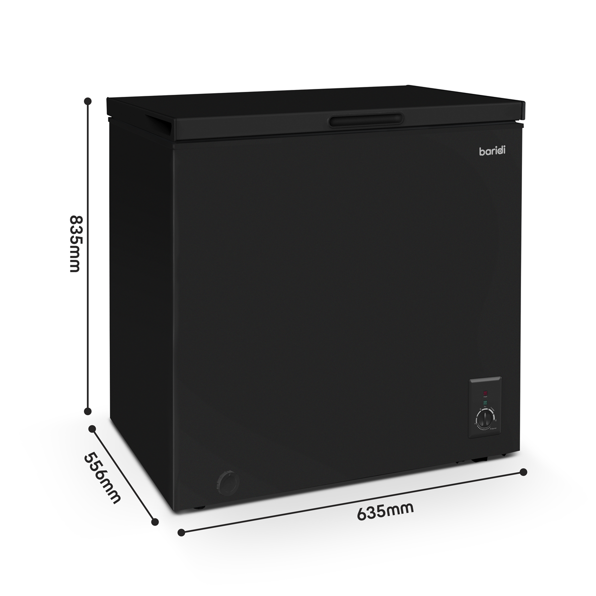 Baridi DH152 Baridi Freestanding Chest Freezer 142L Capacity - Black