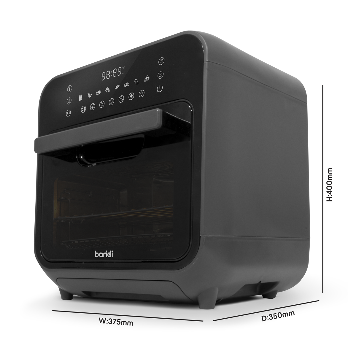 Baridi DH171 Baridi Steam Air Fryer Oven 15L Capacity