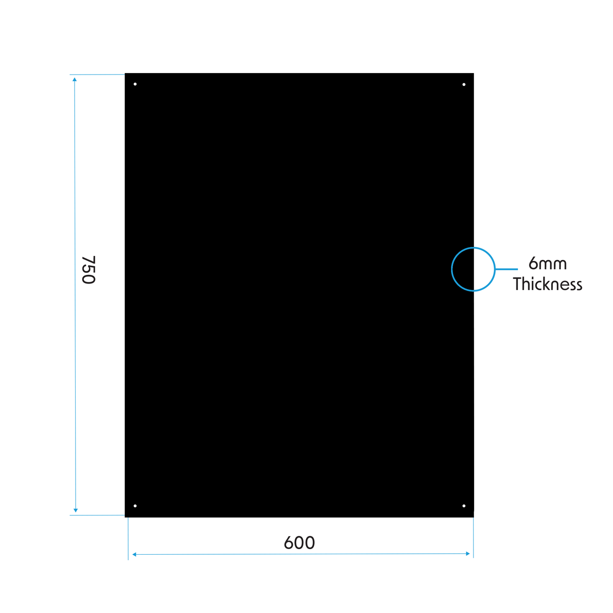 Baridi DH194 Baridi Splashback for Cooker Hoods 60 x 75cm - Black