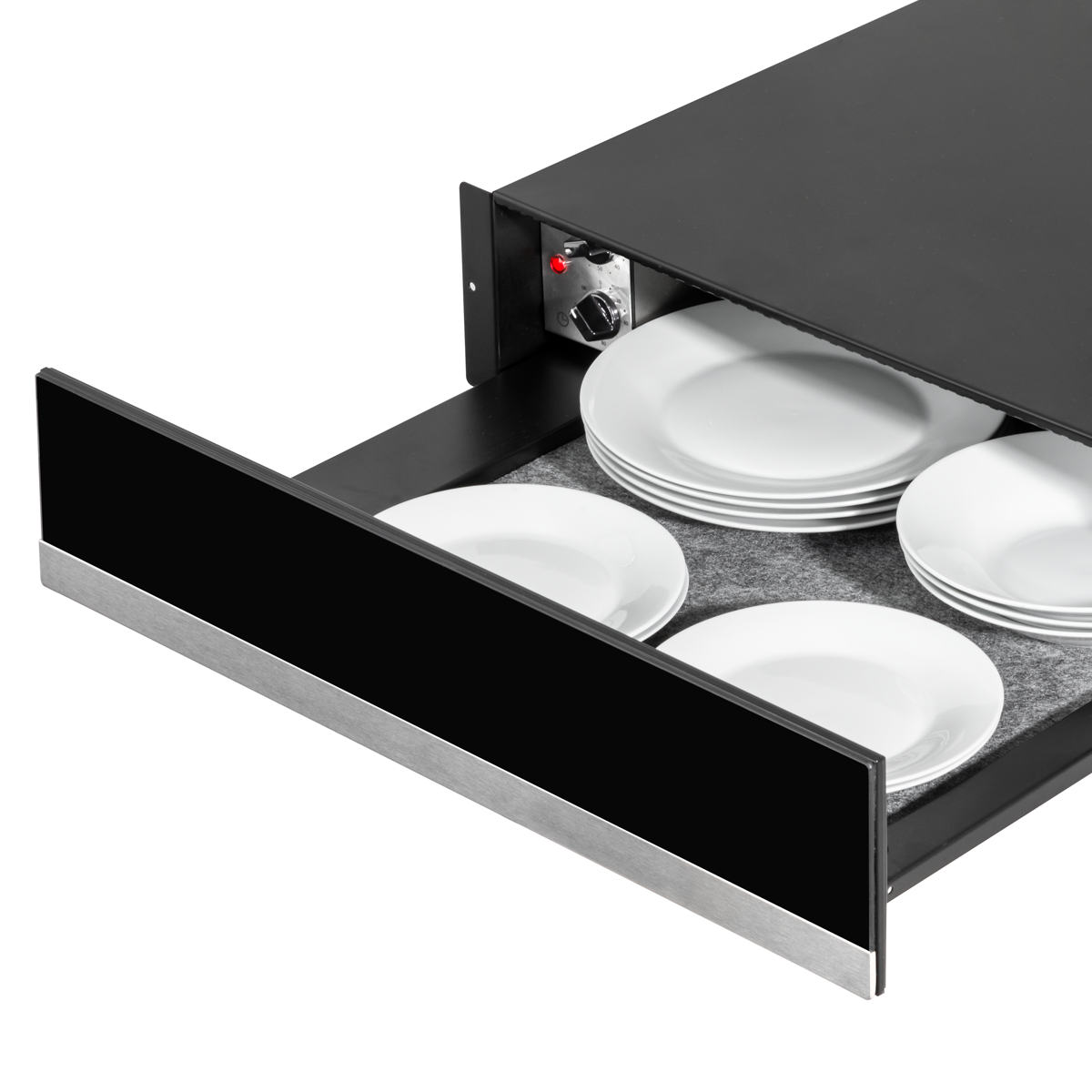 Baridi DH202 Baridi Integrated Warming Drawer 60cm - Black/Stainless Steel