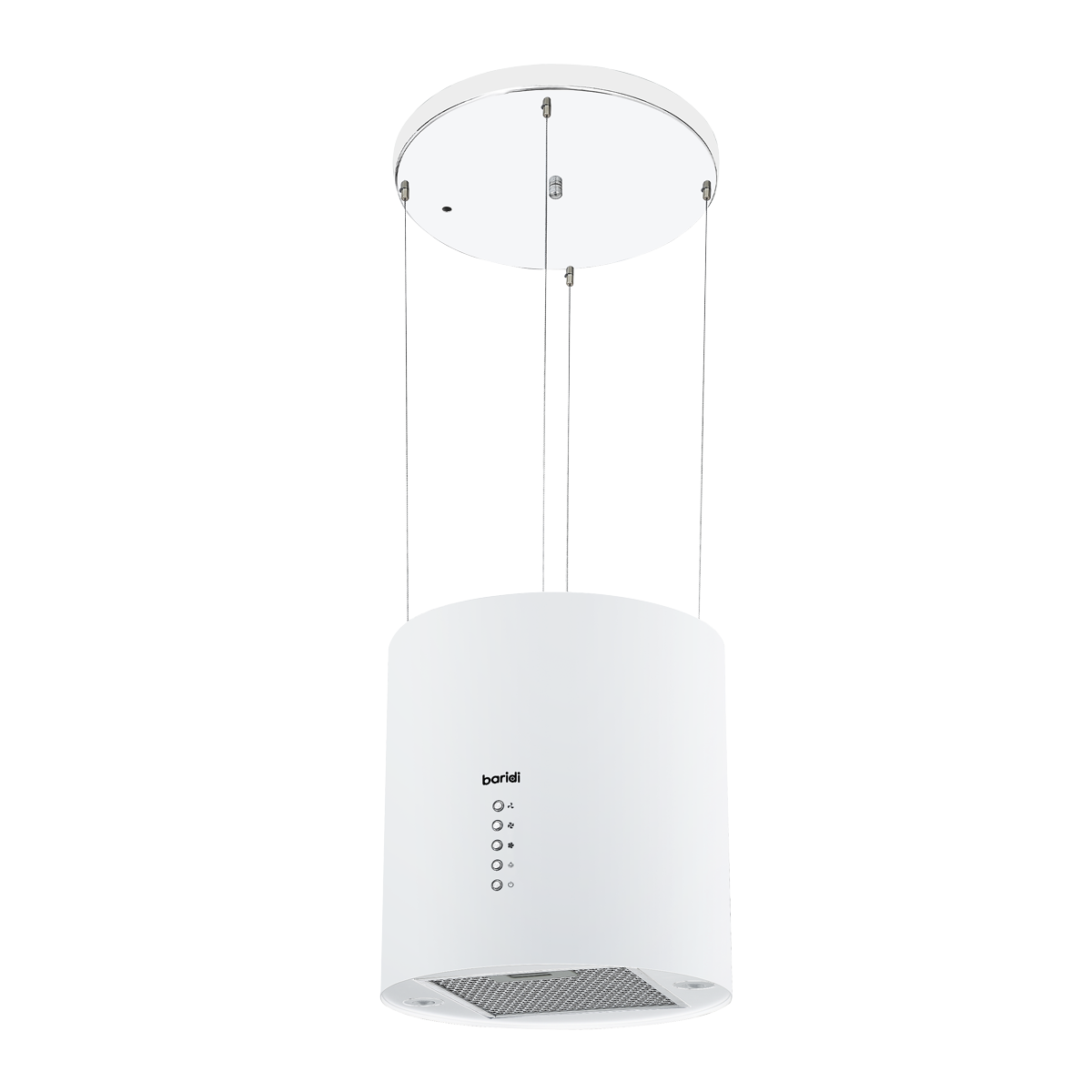 Baridi DH221 Baridi Round Island Cooker Hood 35cm - White