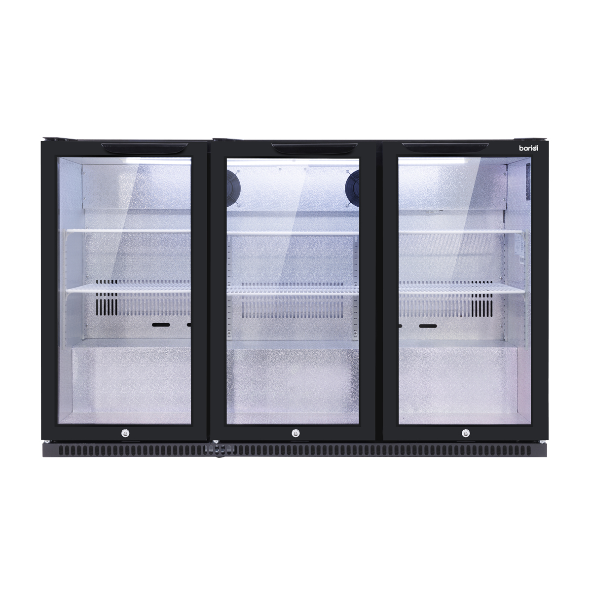 Baridi DH336 Baridi Back Bar Drinks Fridge/Cooler with Triple Hinged Door & Security Lock 307L - Black