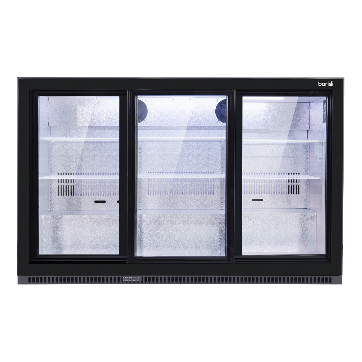 Baridi DH337 Baridi Back Bar Drinks Fridge/Cooler with Triple Sliding Door & Security Lock 307L - Black