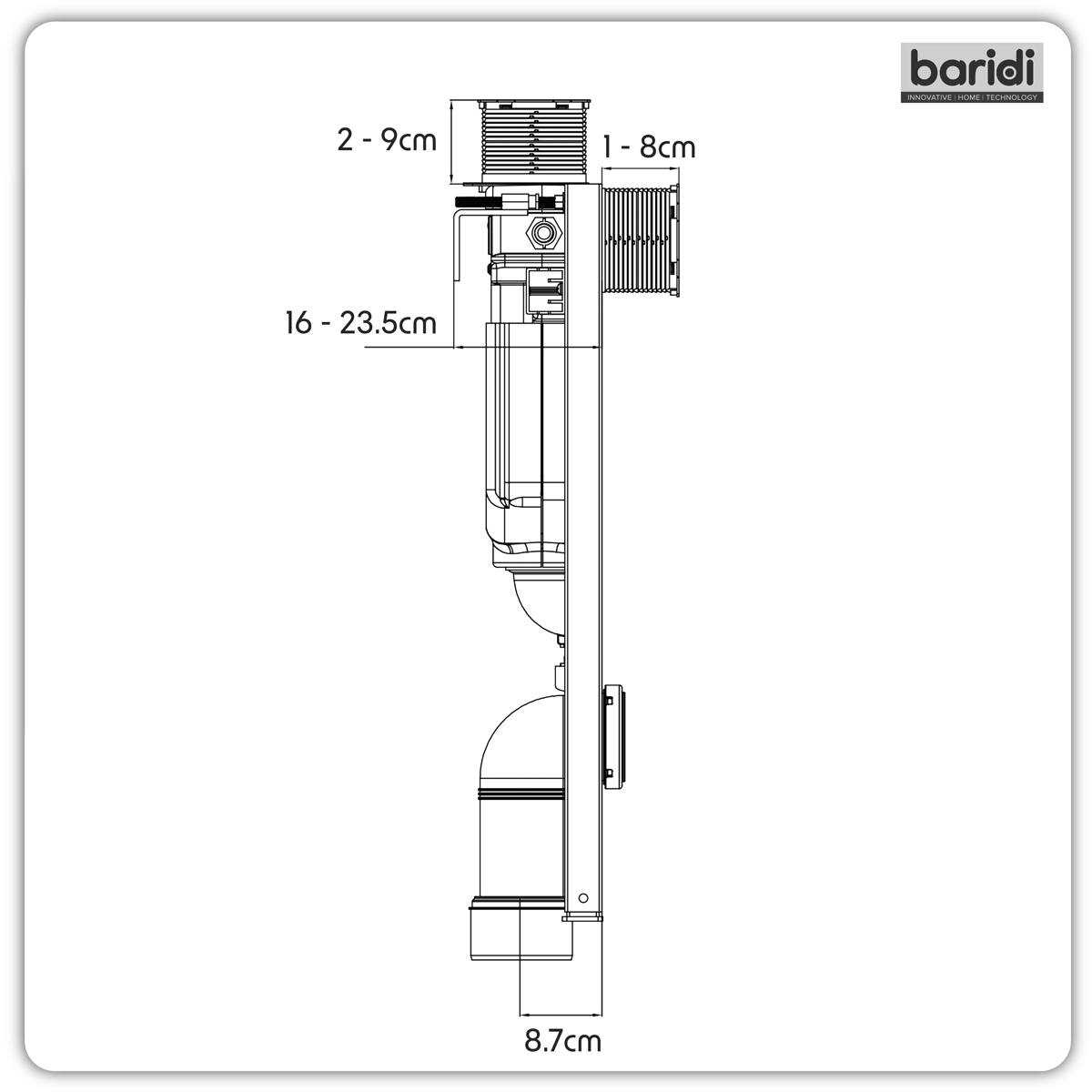 Baridi DH403 Baridi Slimline Low Level Concealed Cistern with Metal Frame & Dual Operation