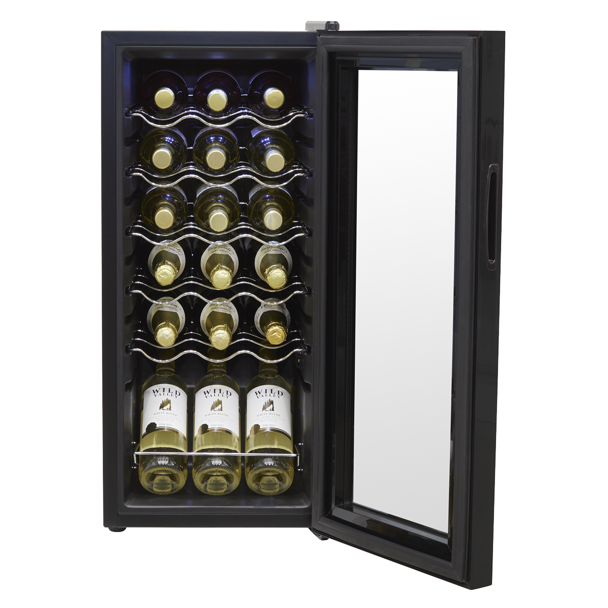 Baridi DH6 Baridi 18 Bottle Wine Fridge with Digital Touch Screen Controls & LED Light - Black
