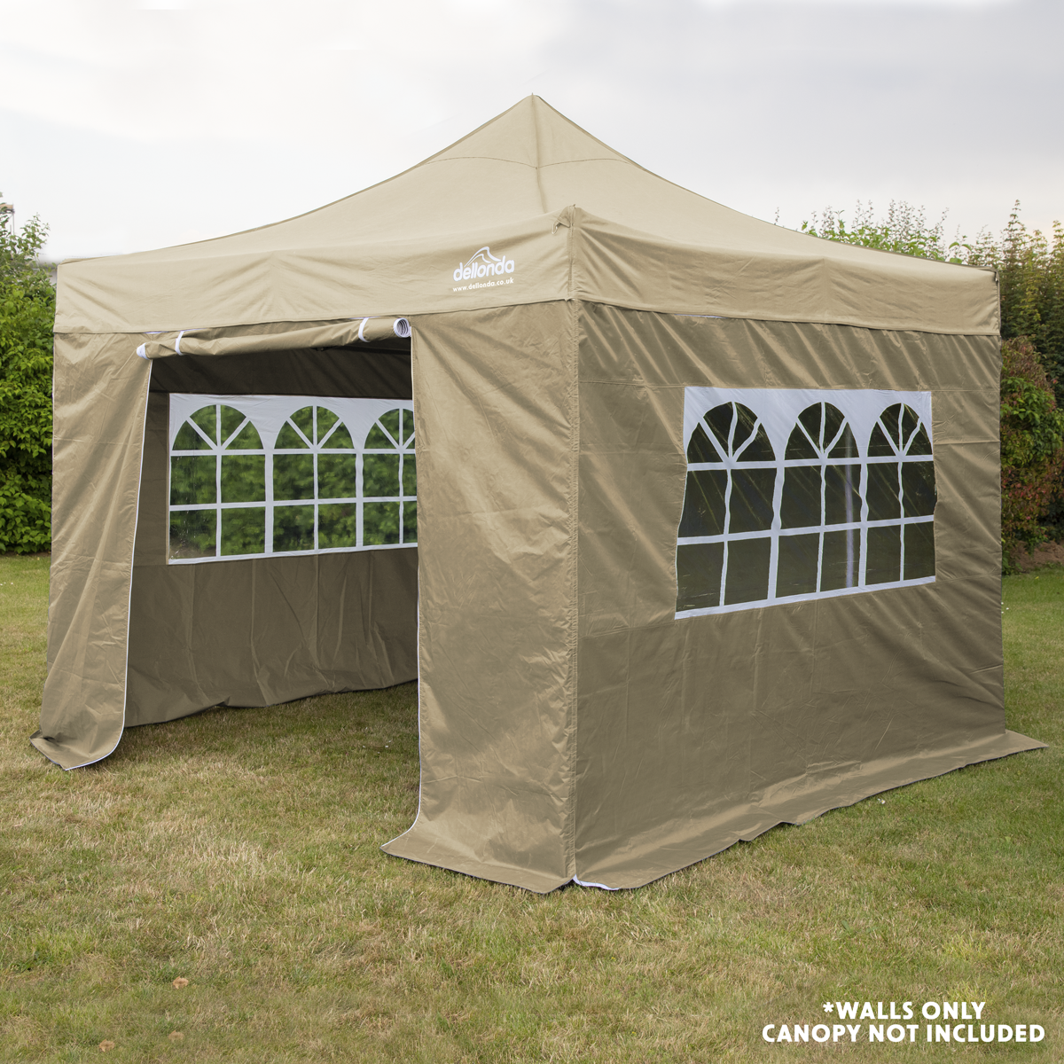 Dellonda DG146 Dellonda Premium Gazebo/Marquee Side Walls/Doors/Windows, Fits 3 x 3m Models - Beige