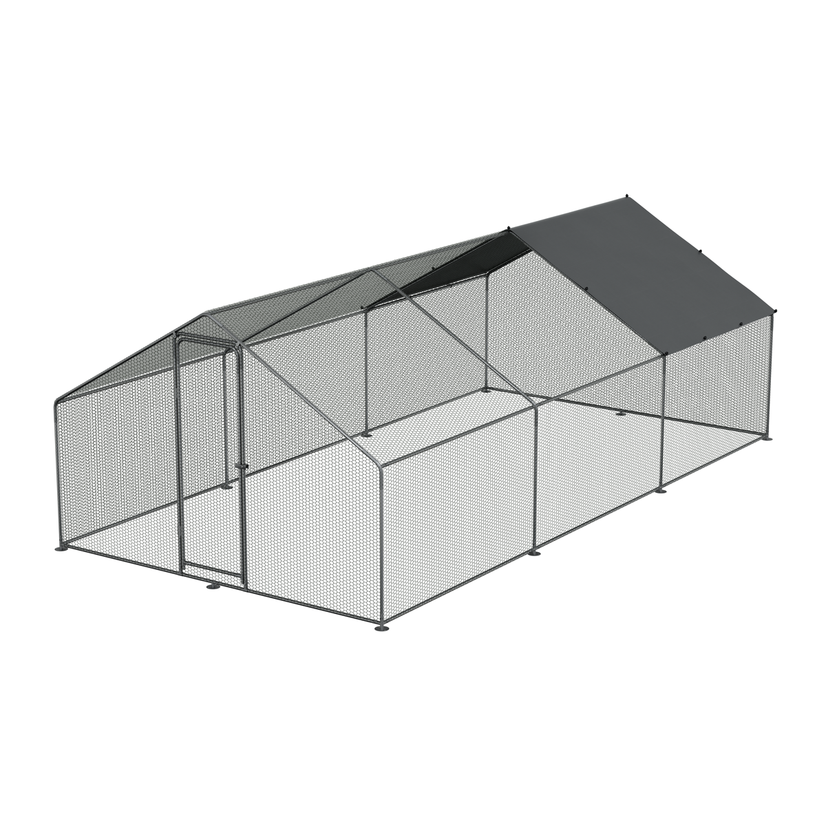 Dellonda DG280 Dellonda Walk-In Galvanized Steel Chicken Run with Roof Cover & PVC Coated Chicken Wire