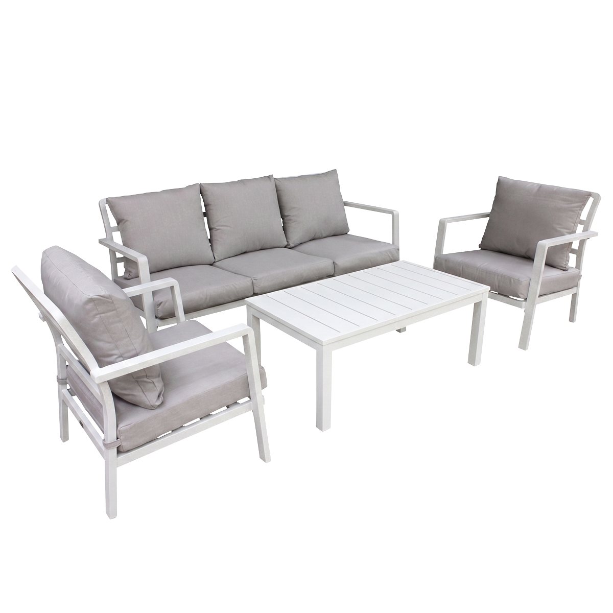 Dellonda DG52 Dellonda Kyoto Aluminium Outdoor Sofa & Coffee Table Set 4pc