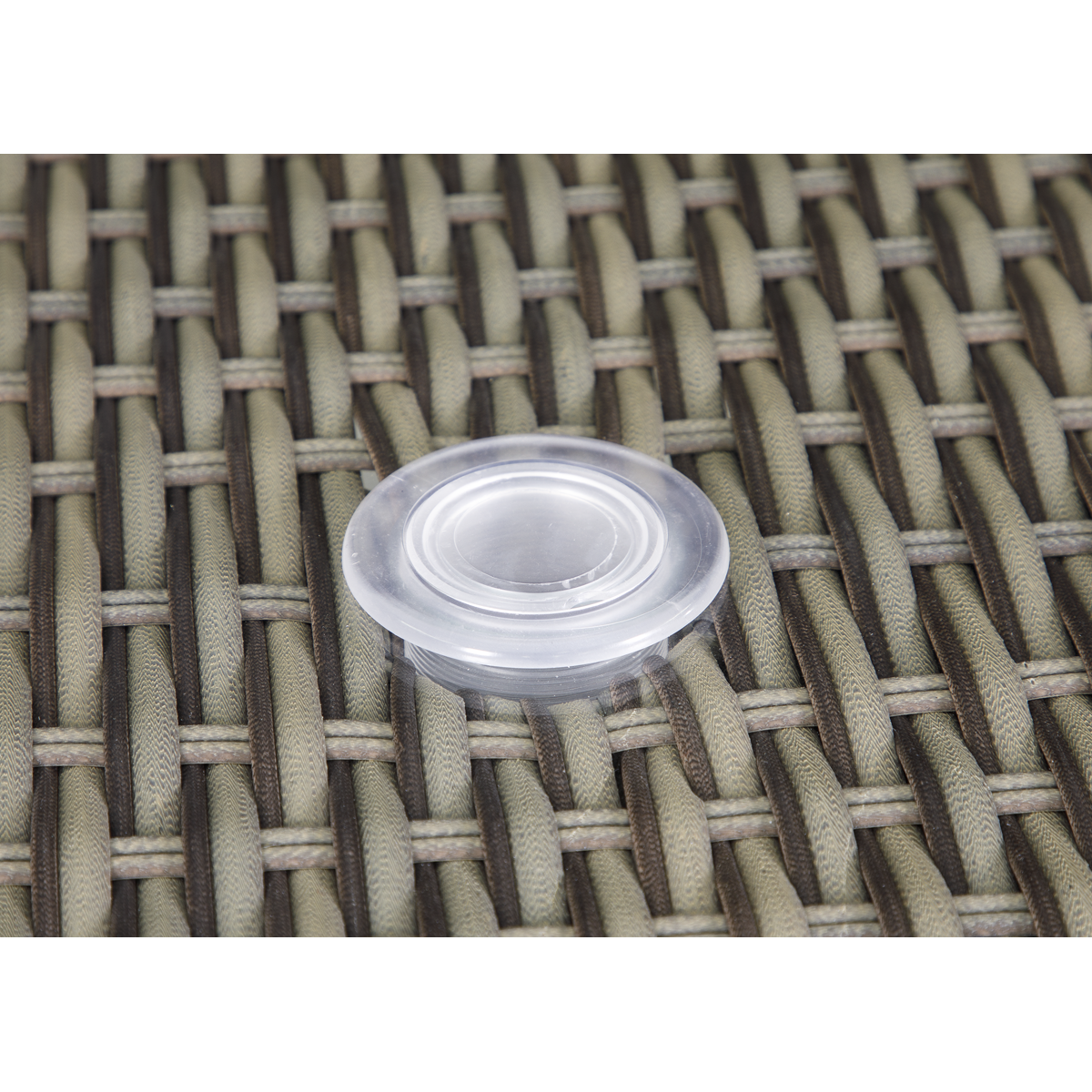 Dellonda DG66 Dellonda Chester Rattan Wicker Round Outdoor Dining Table with Tempered Glass Top