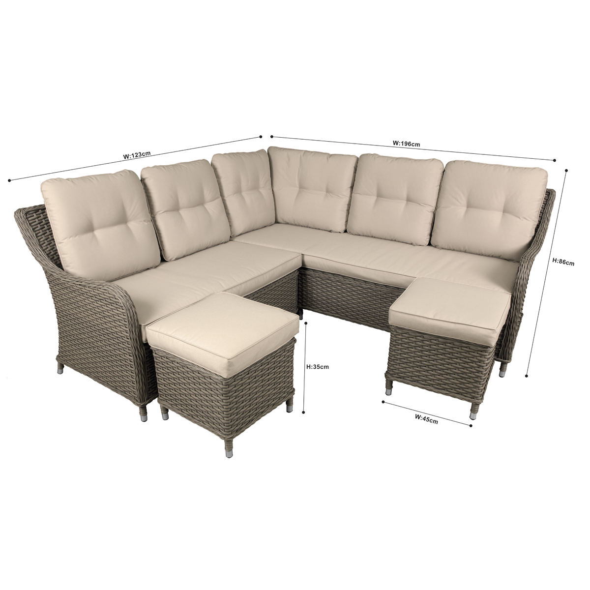 Dellonda DG72 Dellonda Chester Rattan Wicker Outdoor Furniture