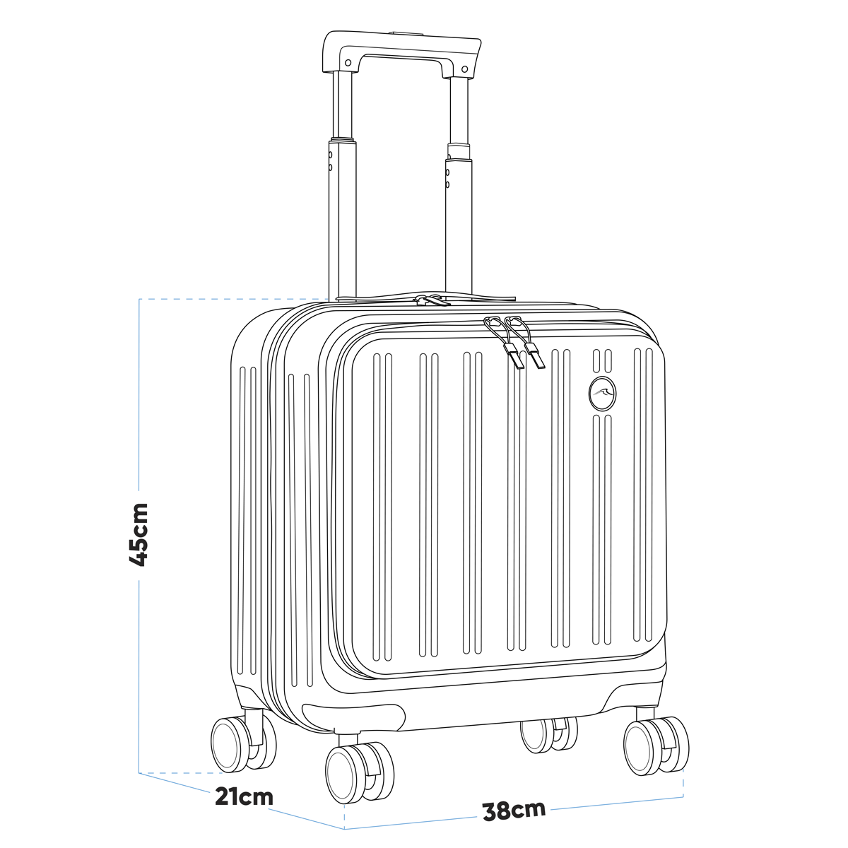 Dellonda DL156 Dellonda Cabin Size Luggage with Laptop Compartments & Dual TSA Lock 18"
