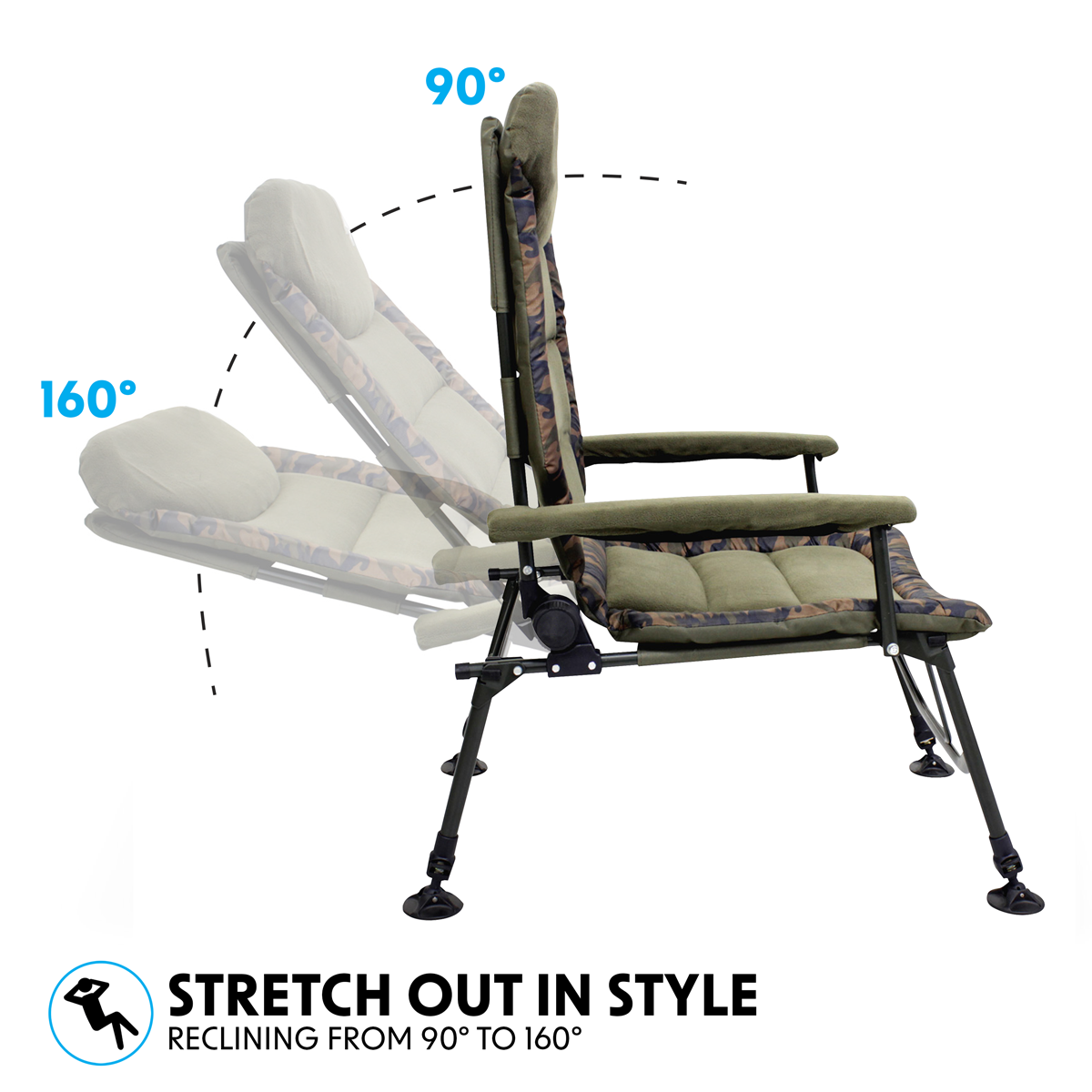 Dellonda DL73 Dellonda Portable Reclining Chair with Armrests
