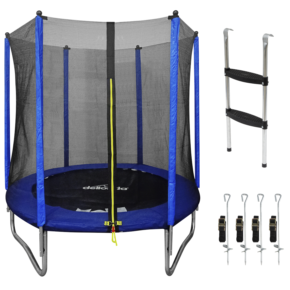 Dellonda DL92 Dellonda Heavy-Duty Outdoor Trampoline with Safety Enclosure Net, Anchors & Ladder 6ft