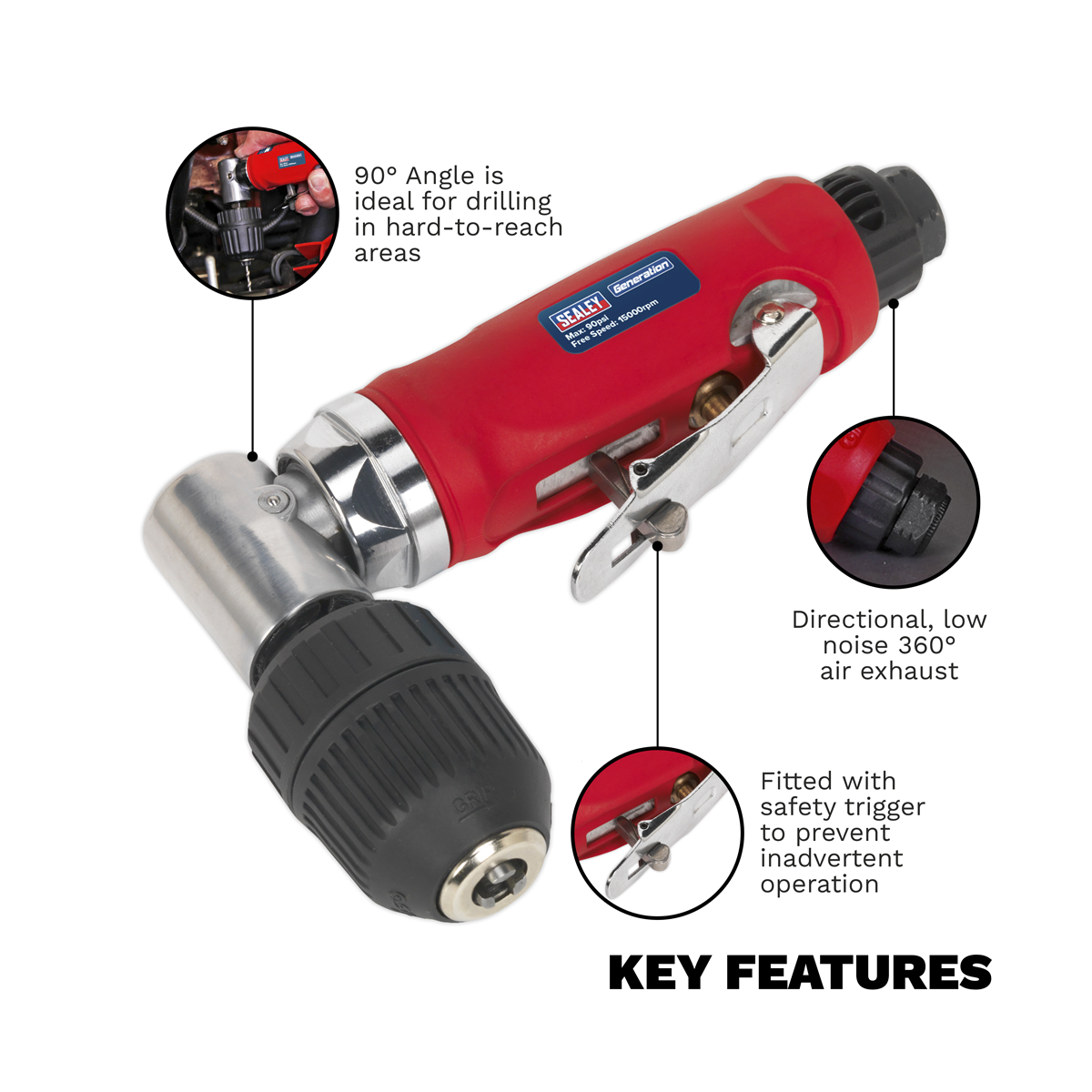 Generation GSA231 Generation Air Angle Drill with Keyless Chuck 10mm