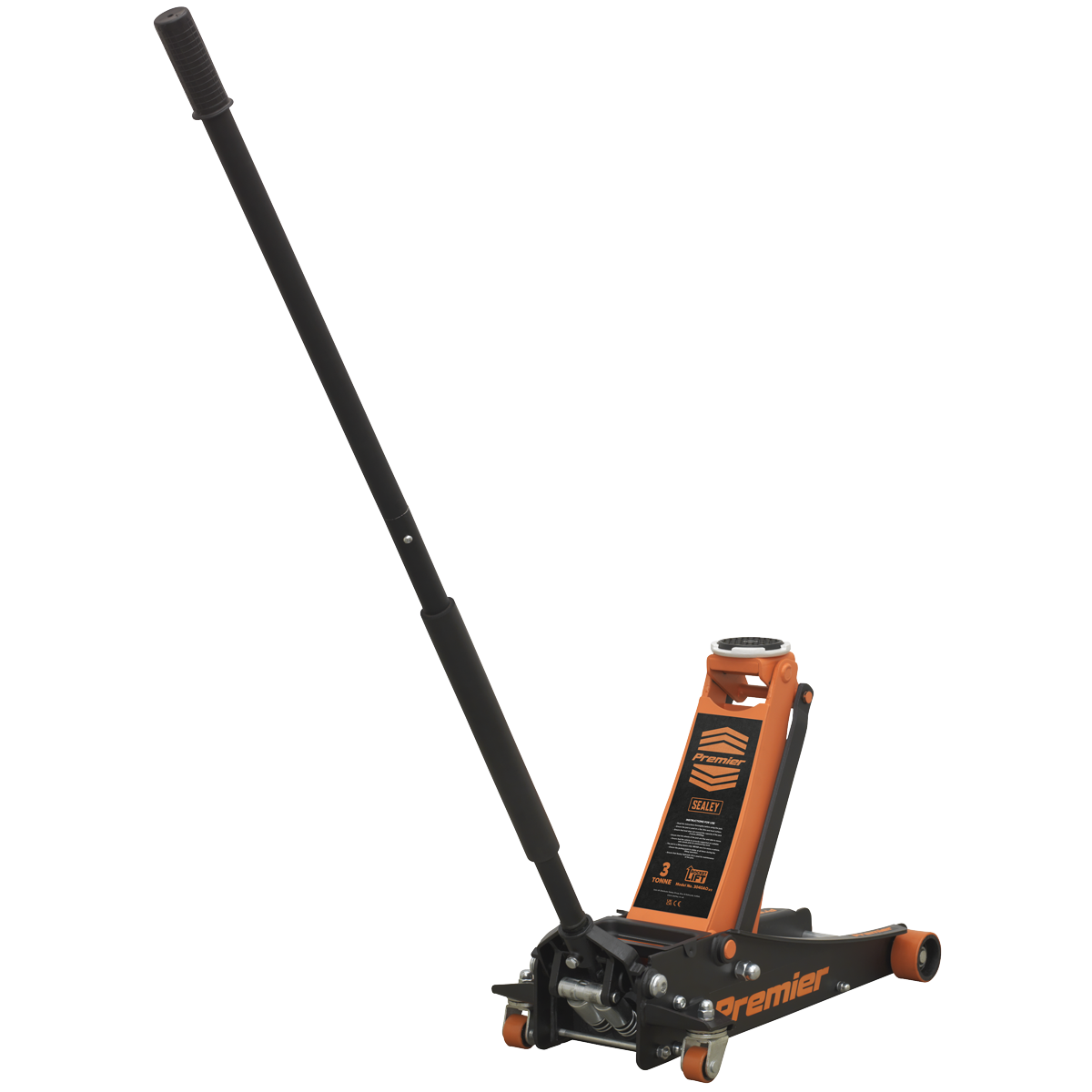 Premier 3040AO Premier Low Profile Trolley Jack with Rocket Lift 3 Tonne - Orange
