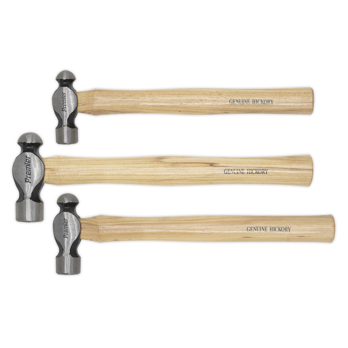 Premier AK203 Premier Ball Pein Hammer Set 3pc Hickory Shafts