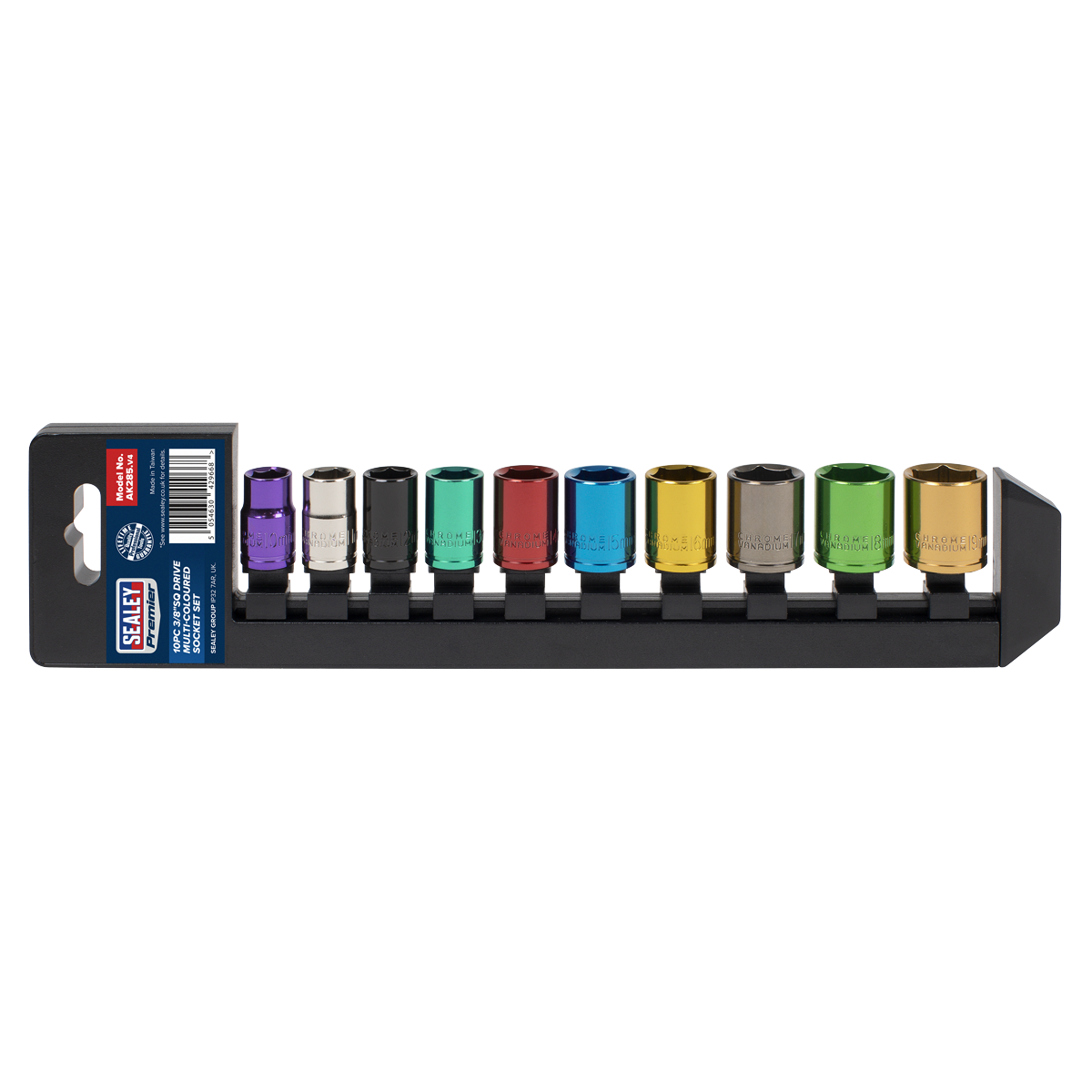 Premier AK285 Premier Multi-Coloured Socket Set 3/8"Sq Drive 10pc
