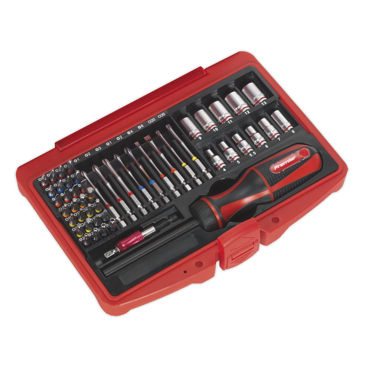 Premier AK64903 Premier Fine Tooth Ratchet Screwdriver & Accessory Set 51pc