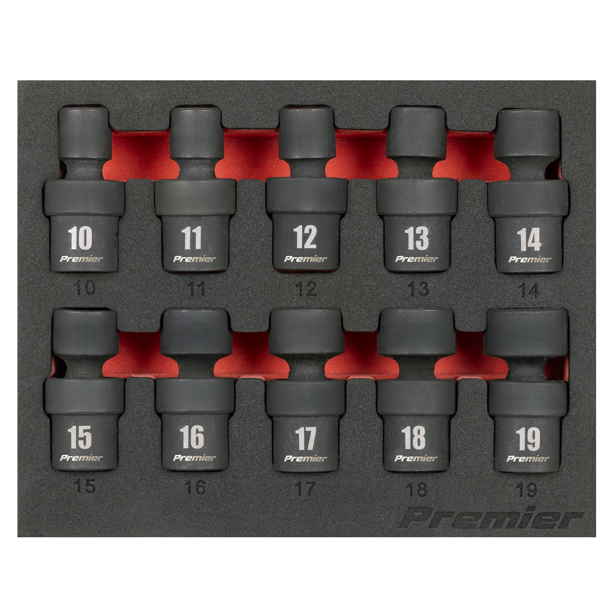 Premier AK68220 Premier Universal Joint Impact Socket Set 3/8"Sq Drive 10pc