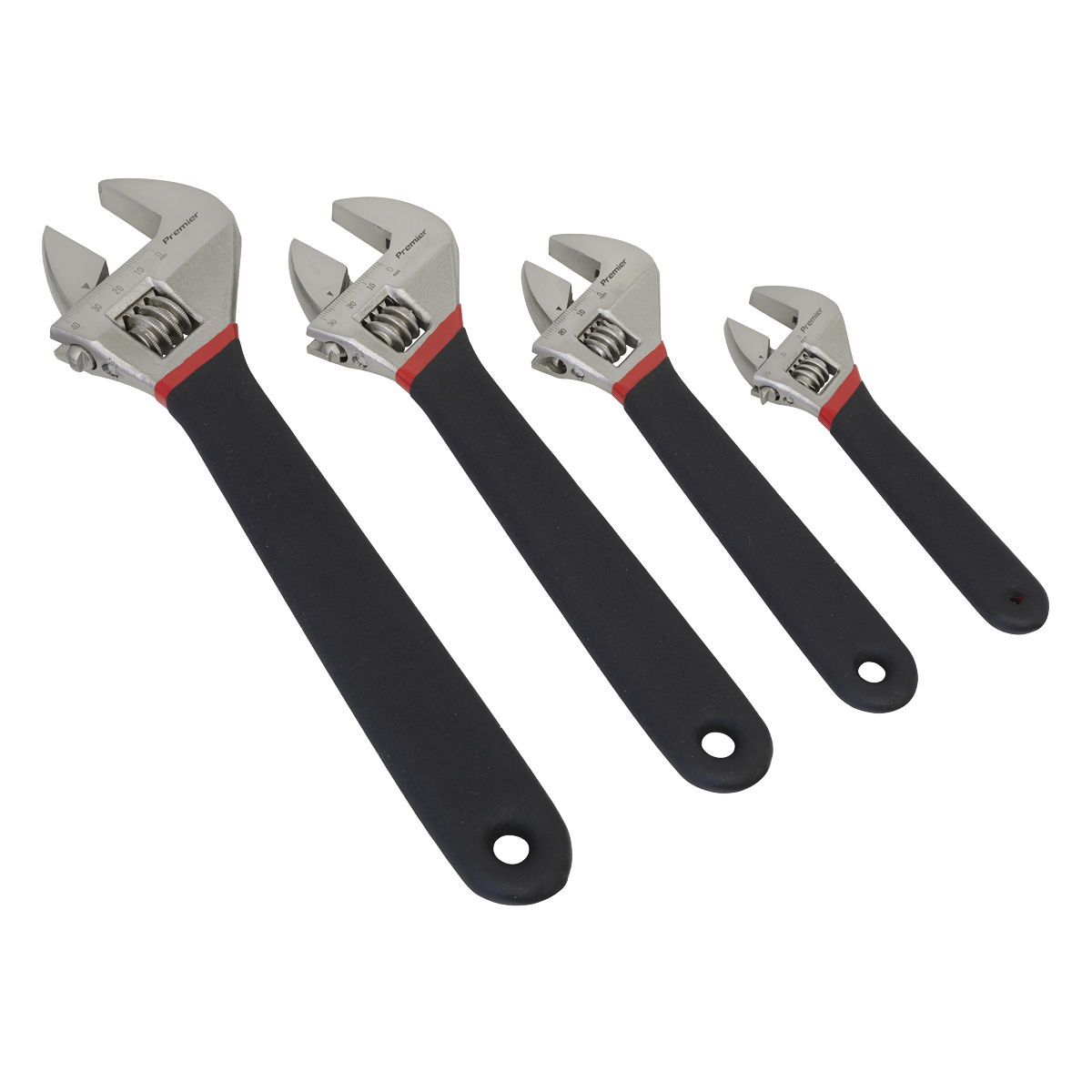 Premier AK9935 Premier Adjustable Wrench Set Ni-Fe Finish 4pc
