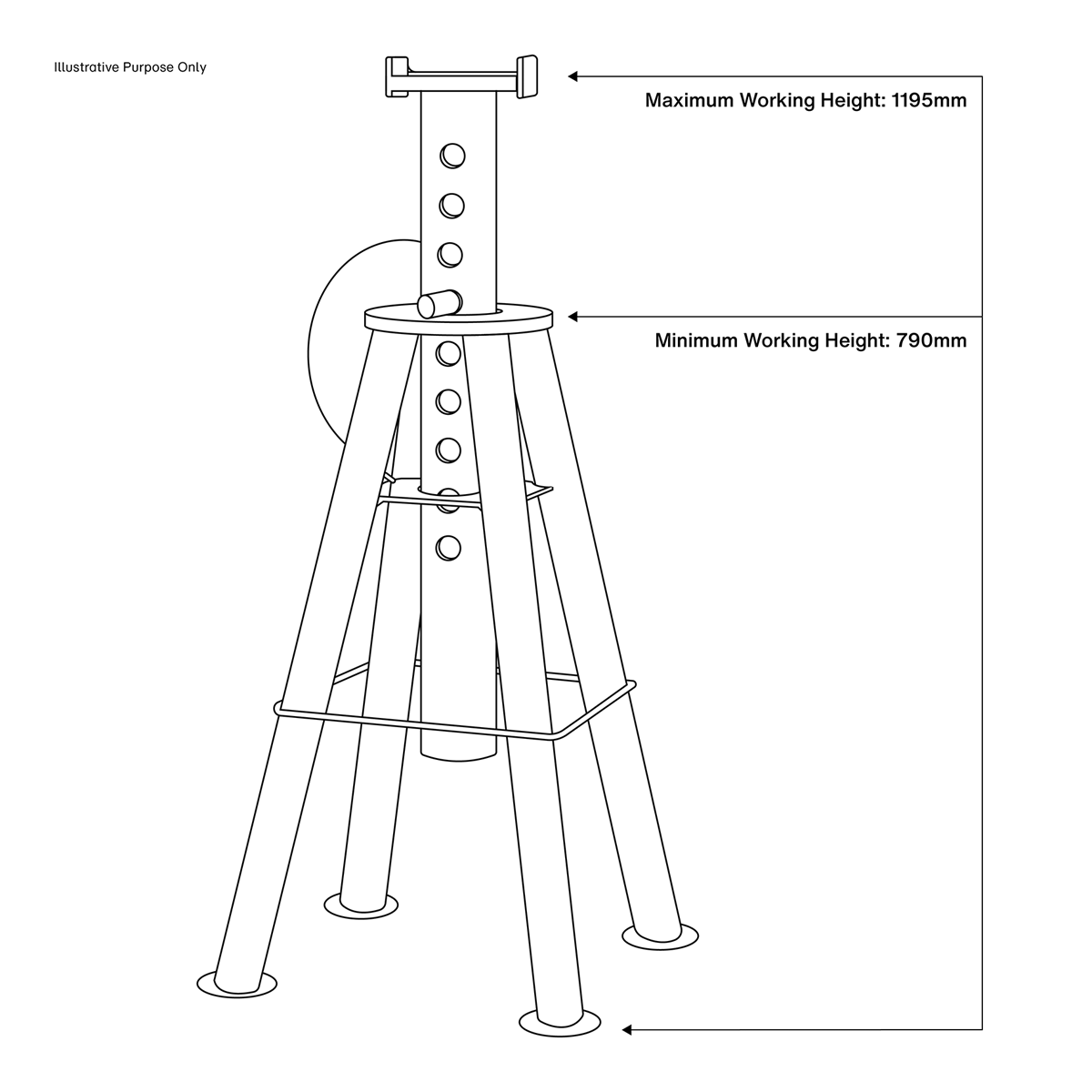 Premier AS10H Premier Axle Stands (Pair) 10 Tonne Capacity per Stand High Level