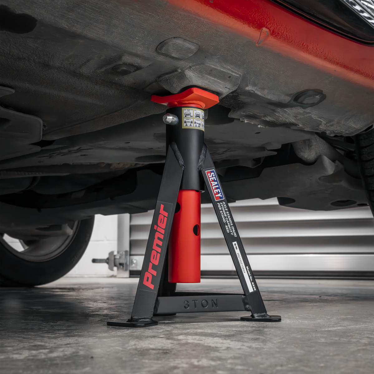 Premier AS3R Premier Axle Stands (Pair) 3 Tonne Capacity per Stand - Red