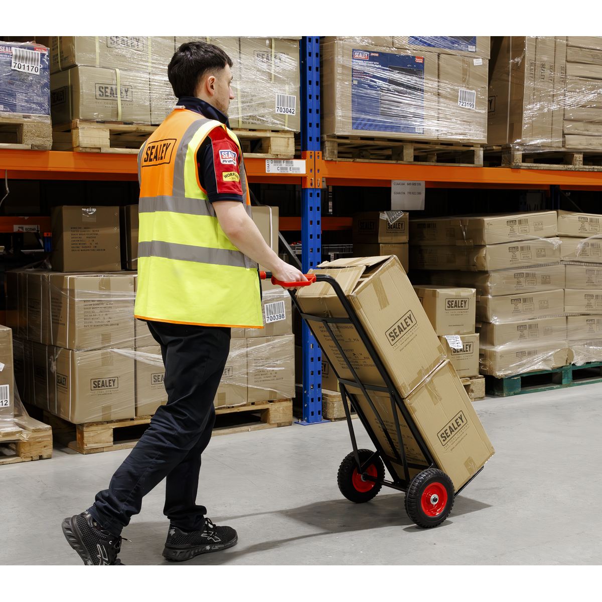 Premier CST983HD Premier Heavy-Duty Sack Truck with PU Tyres 200kg Capacity