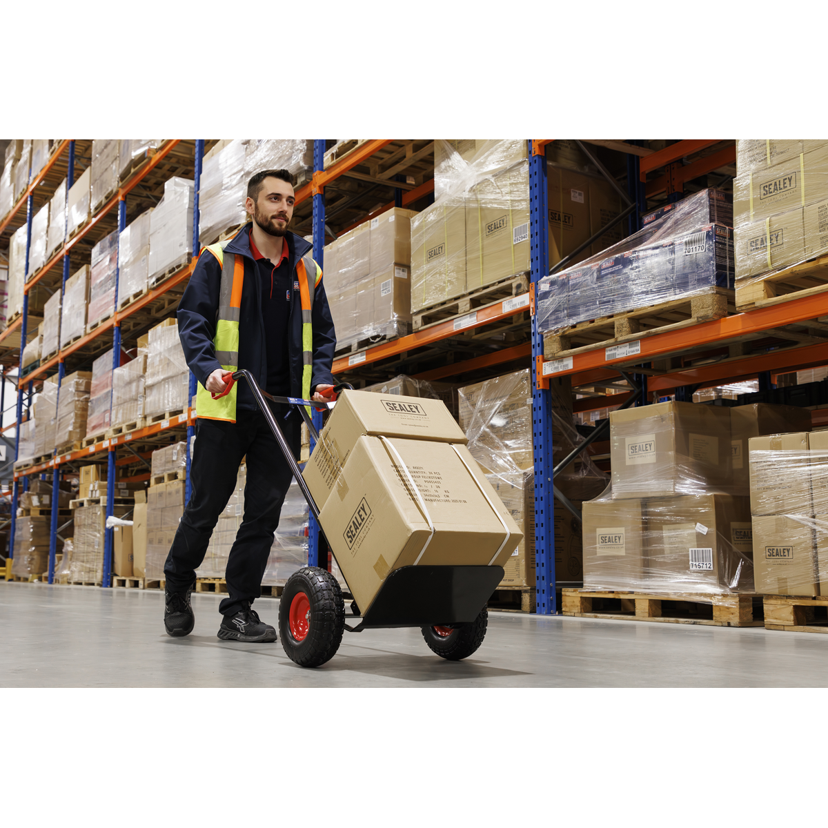 Premier CST987HD Premier Heavy-Duty Sack Truck with PU Tyres 250kg Capacity