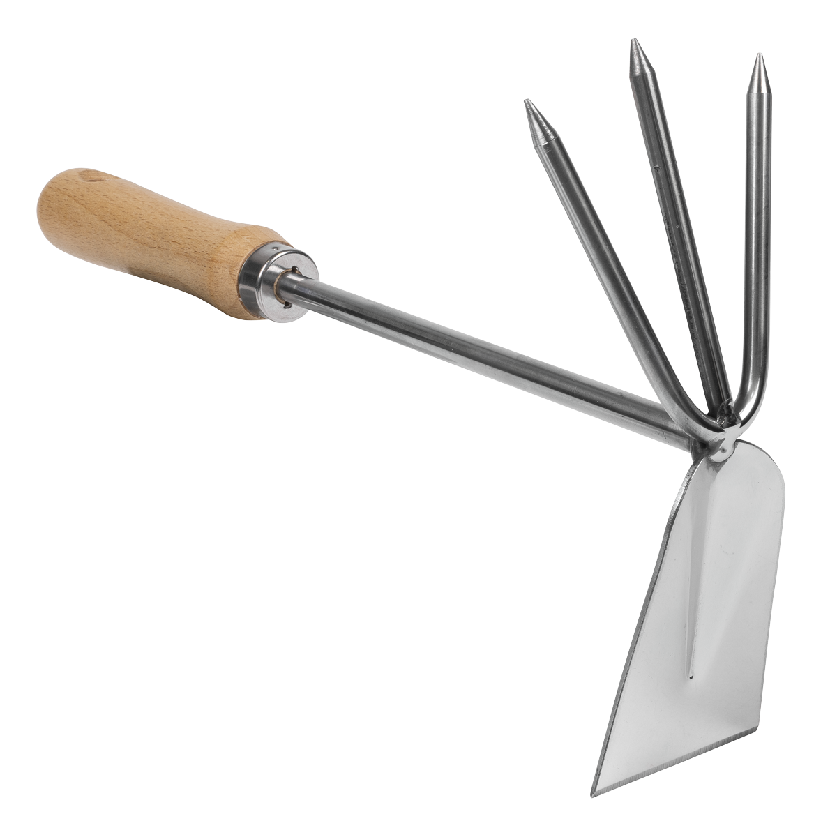 Premier GTWH002 Premier 2-in-1 Hoe and Cultivator with Ash Handle & Stainless Steel Tines/Blade