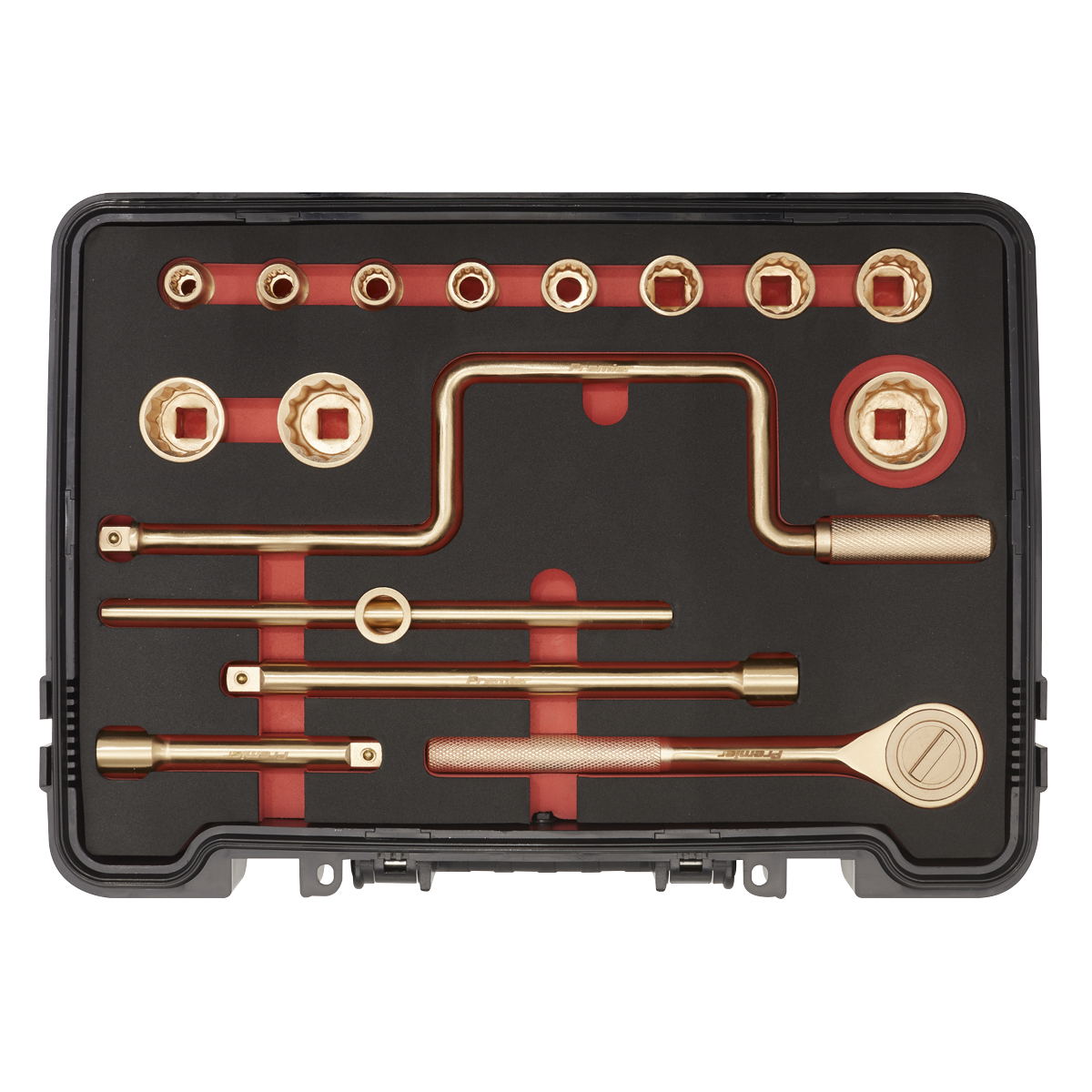 Premier NS124 Premier Non-Sparking Socket Set 1/2"Sq Drive 17pc
