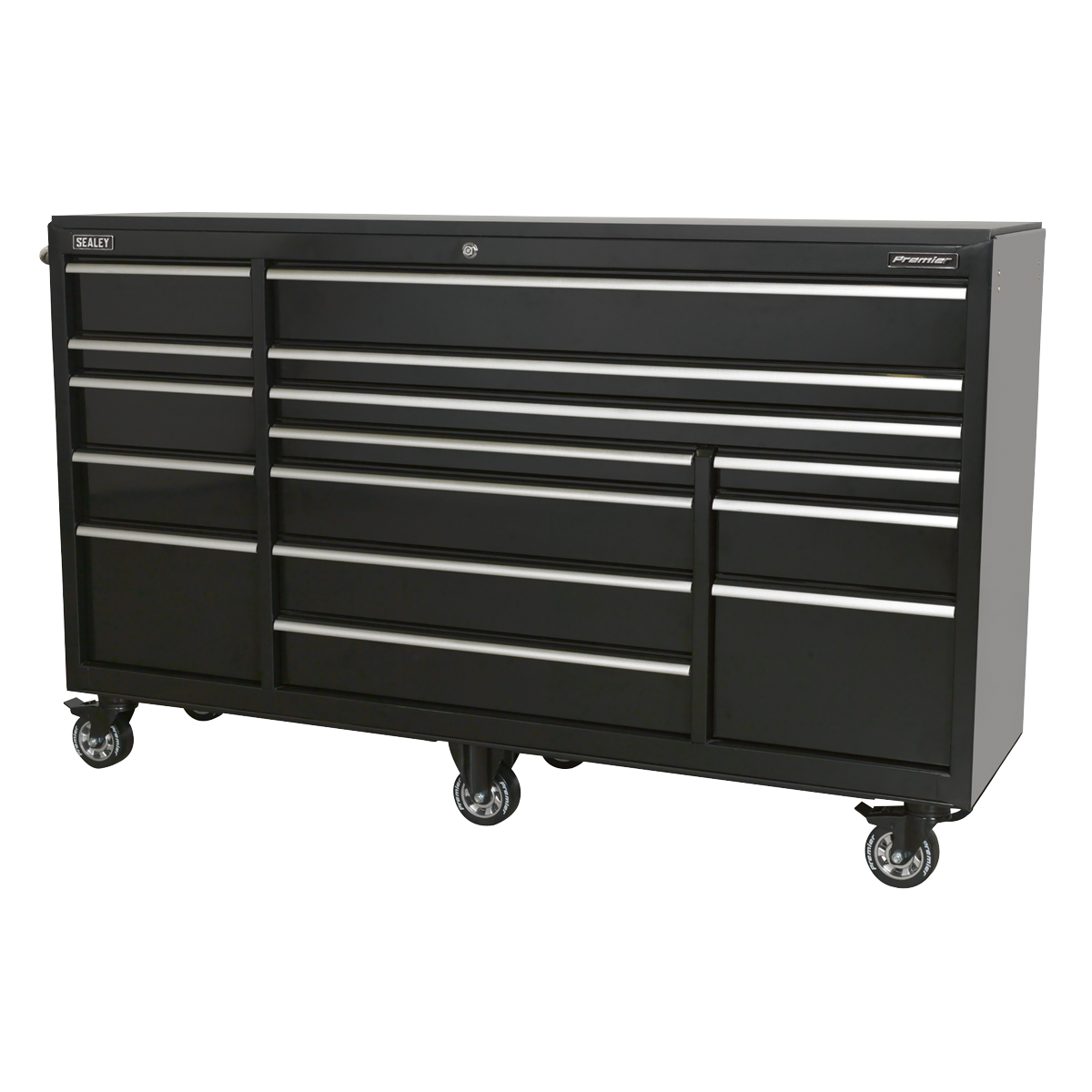 Premier PTB183015 Premier™ Heavy-Duty Extra-Wide Rollcab 15 Drawer 1845mm - Black