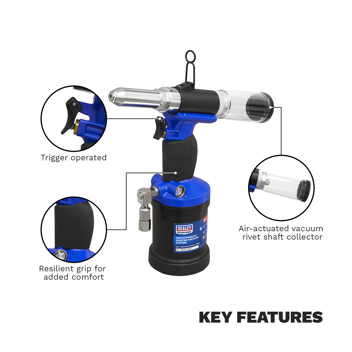 Premier SA316 Air/Hydraulic Riveter Vacuum System