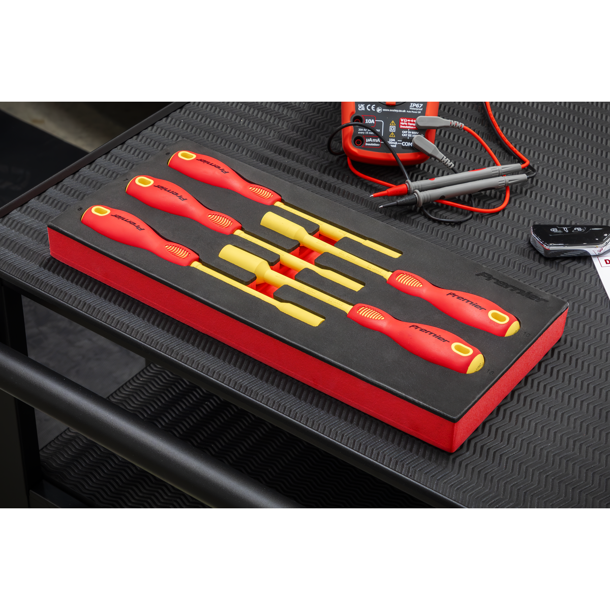 Premier TBTE08 Premier Insulated Nut Driver Set with Tool Tray 5pc - VDE Approved