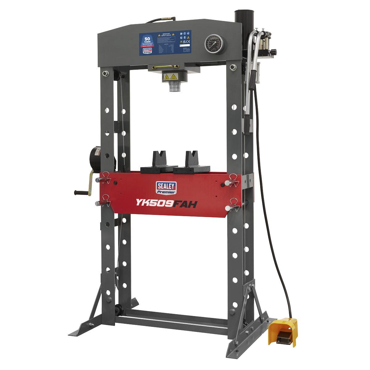Premier YK509FAH Premier Air/Hydraulic Floor Type Press with Foot Pedal 50 Tonne
