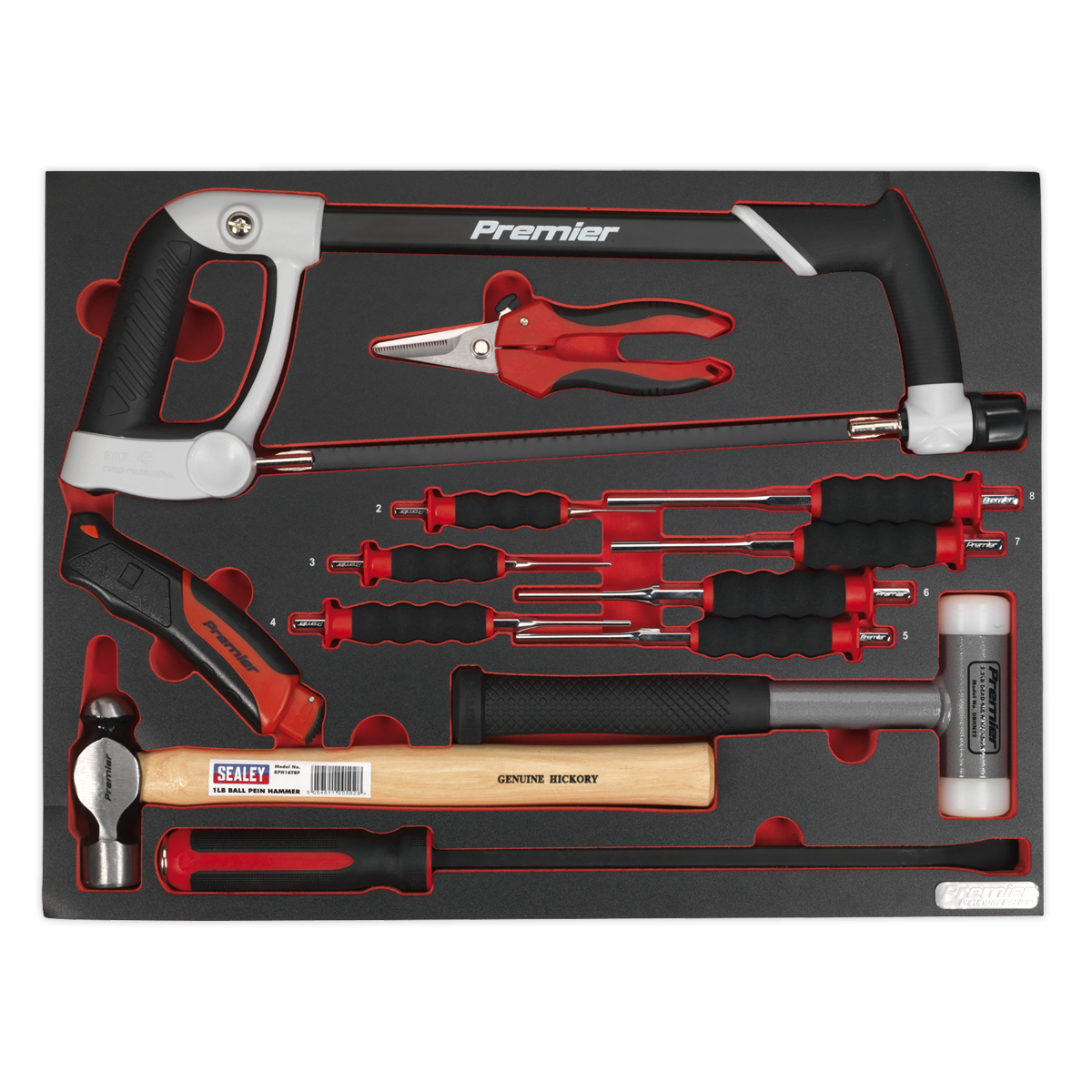 Premier Platinum TBTP06UK Premier Platinum Hacksaw, Hammers & Punch Kit with Tool Tray 13pc