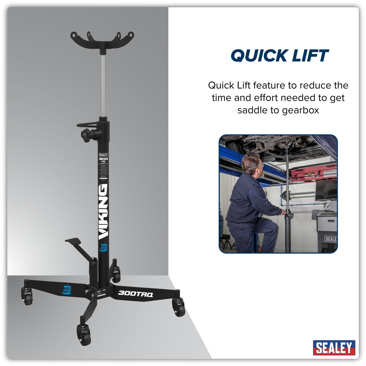 Sealey 300TRQ Vertical Quick Lift Transmission Jack 300kg