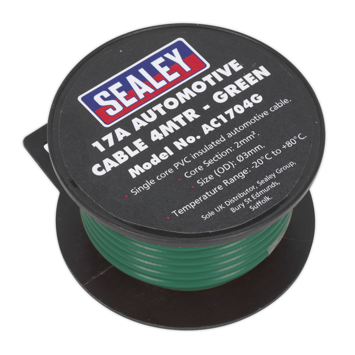 Sealey AC1704G 17A Thick Wall Automotive Cable 4m - Green