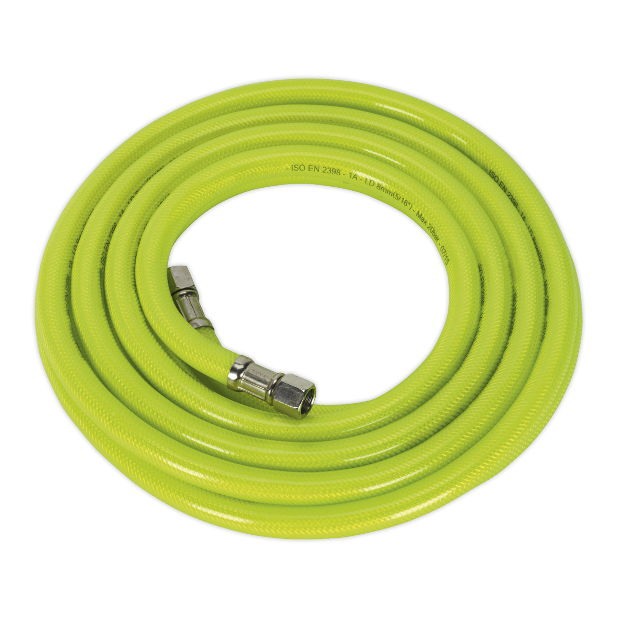 Sealey AHFC5 High-Visibility Air Hose with 1/4"BSP Unions 5m x 8mm