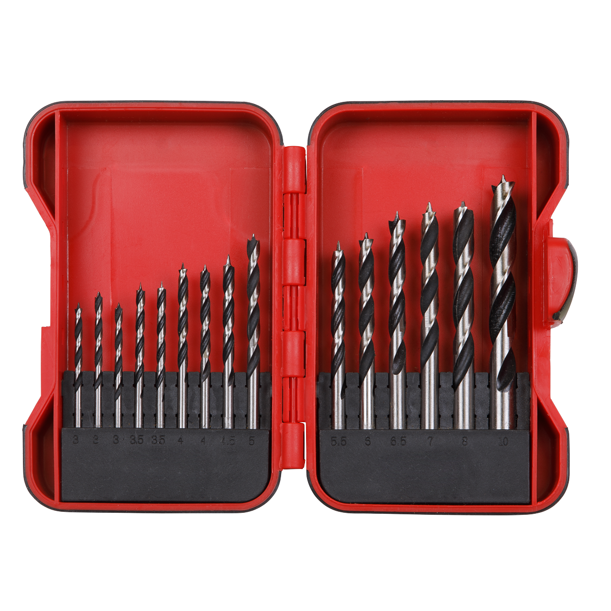 Sealey AK3715W Brad Point Wood Drill Bit Set 15pc