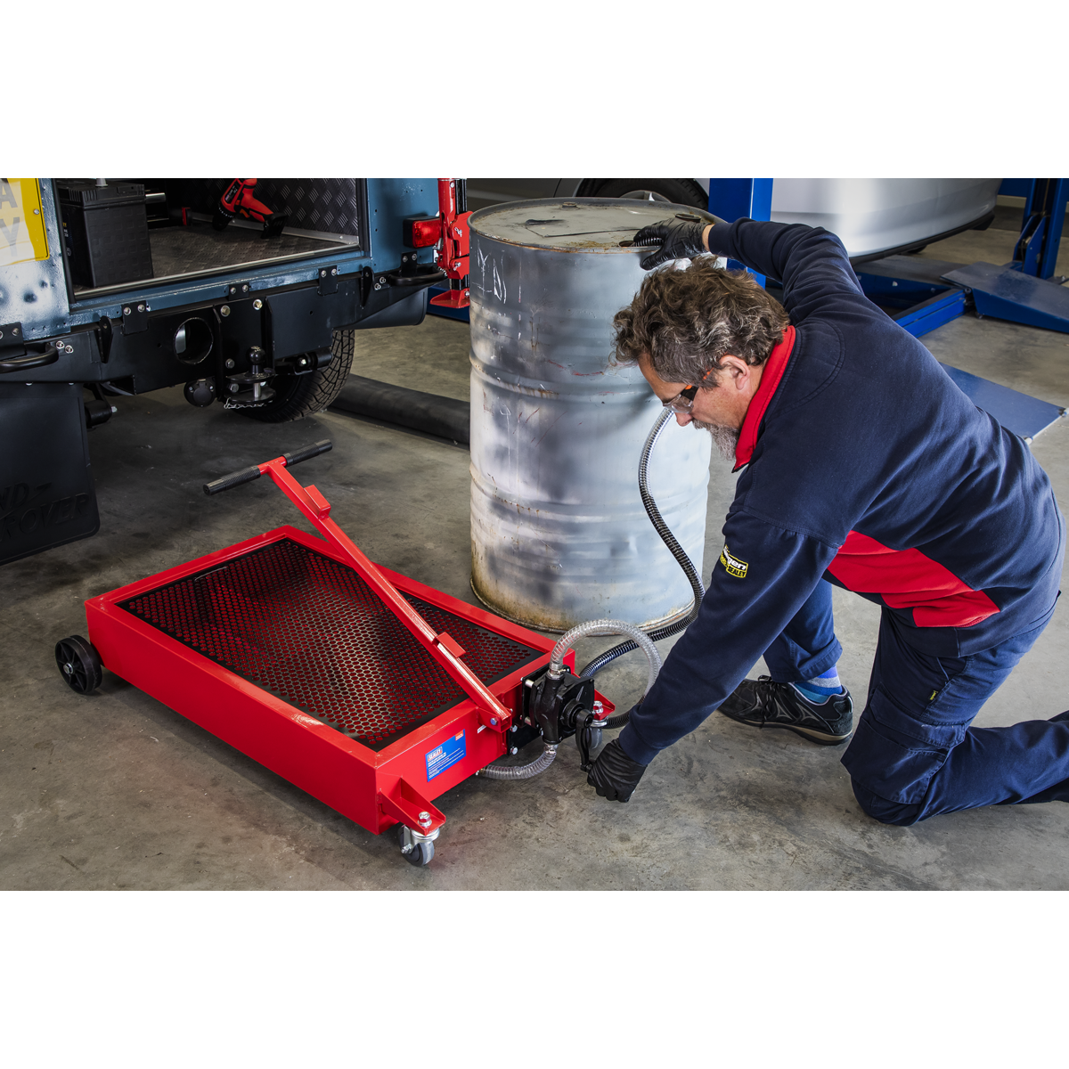 Sealey AK467DXP Low Level Oil Drainer with Pump 64L