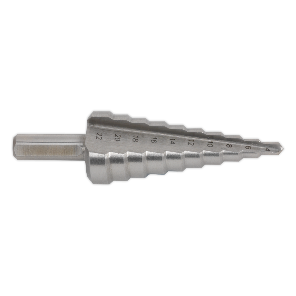 Sealey AK4722 Double Flute HSS M2 Step Drill Bit 4-22mm