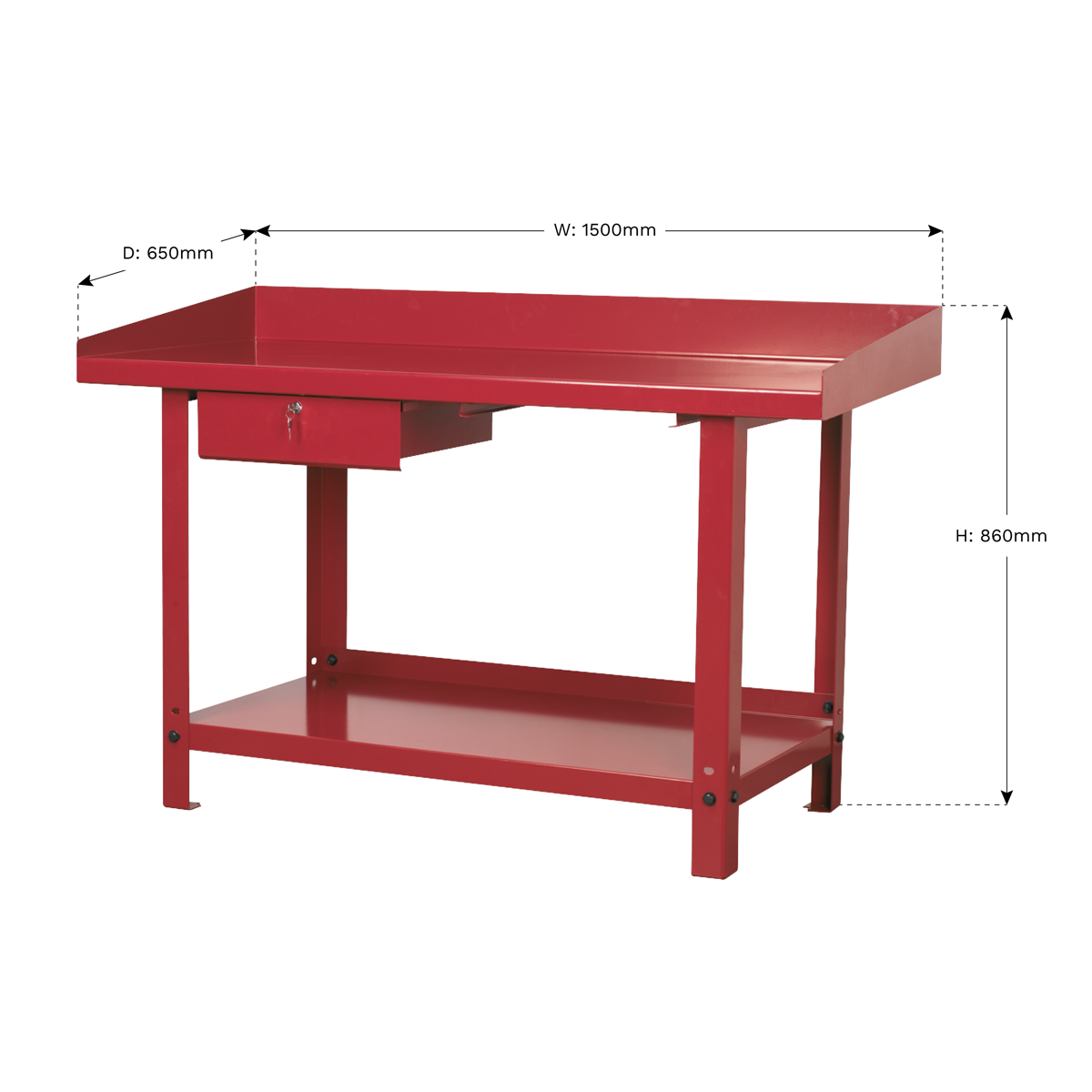 Sealey AP1015 Steel Workbench with Drawer 1.5m