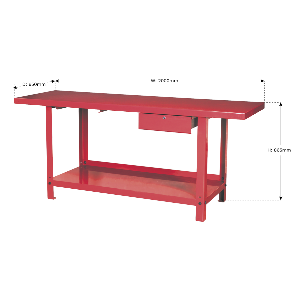 Sealey AP3020 Steel Workbench with Drawer 2m