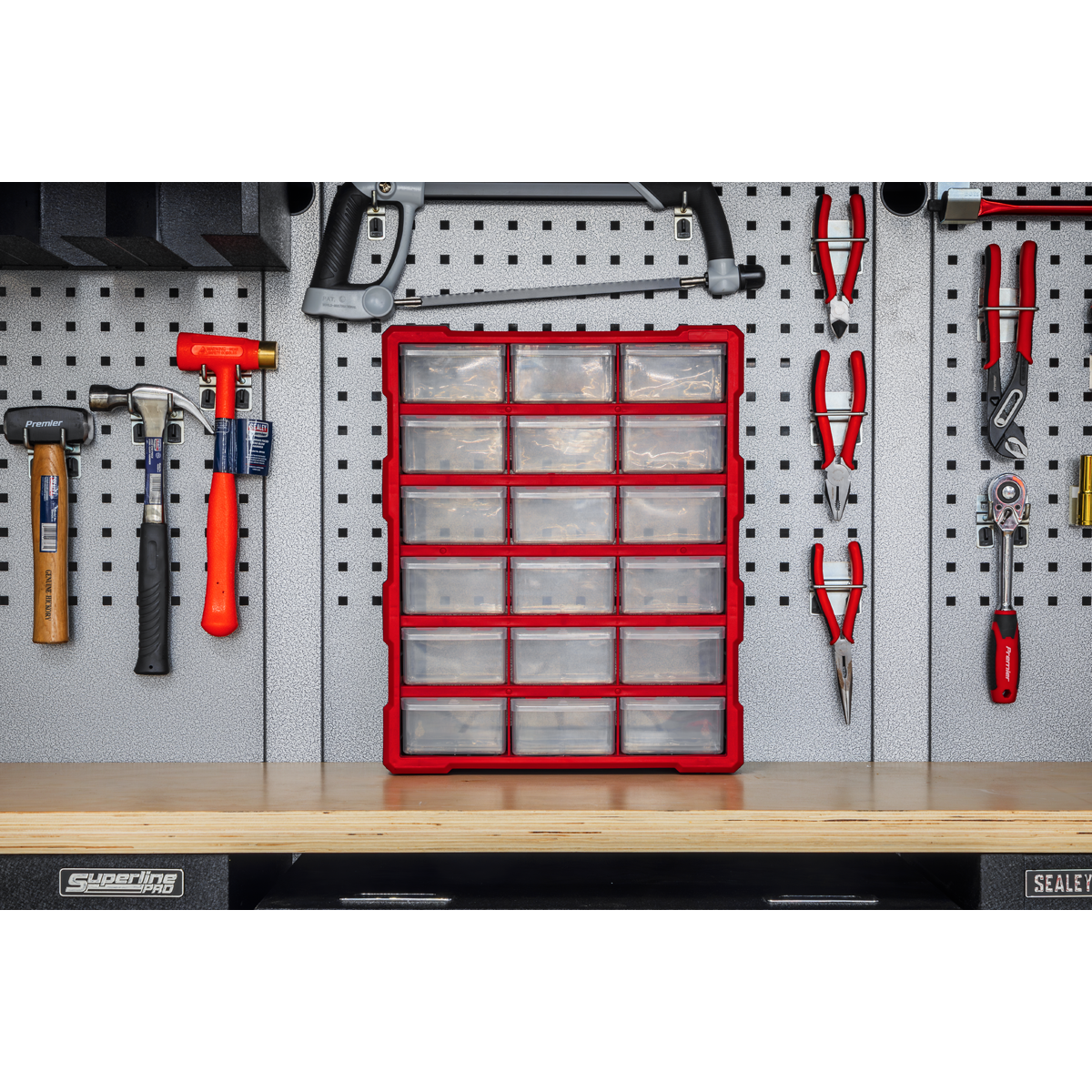 Sealey APDC18R Cabinet Box 18 Drawer - Red/Black
