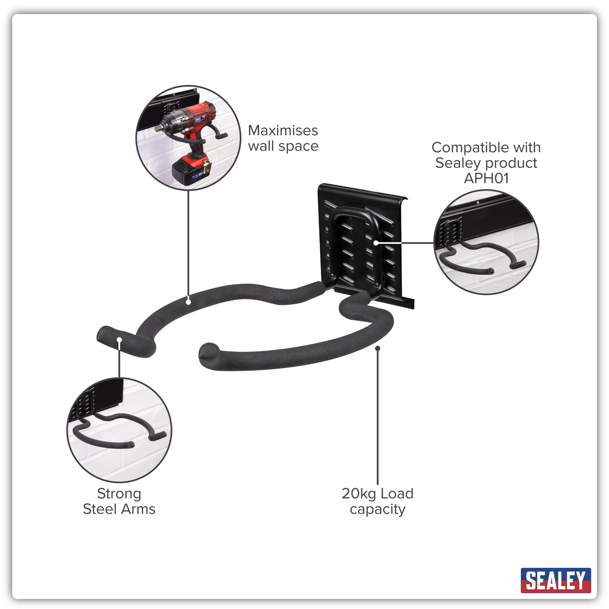 Sealey APH02 Power Tool Storage Hook
