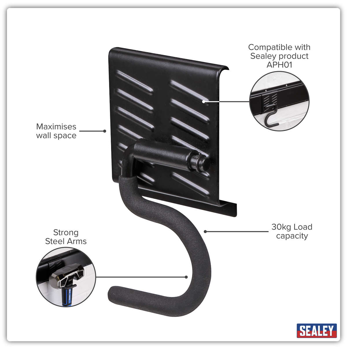 Sealey APH11 Single S Prong Storage Hook