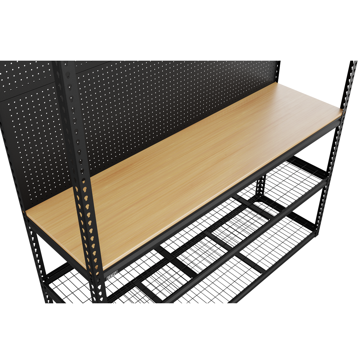 Sealey APMWB1 Heavy-Duty Modular Workbench with Racking & Pegboard 300kg Capacity Per Level