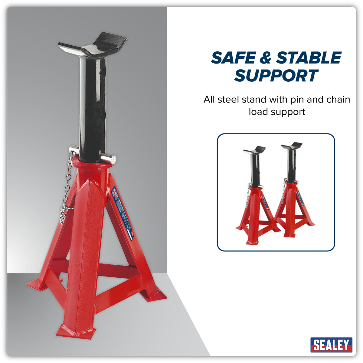 Sealey AS12000 Axle Stands (Pair) 12 Tonne Capacity per Stand